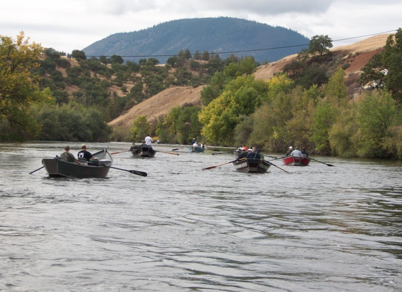 Drift boat fishing for fall salmon on the Klamath River. We target these hard-fighting fish near Hornbrook, California, from mid-September through late October. During the peak season, it's common to catch 20 fish or more a person.